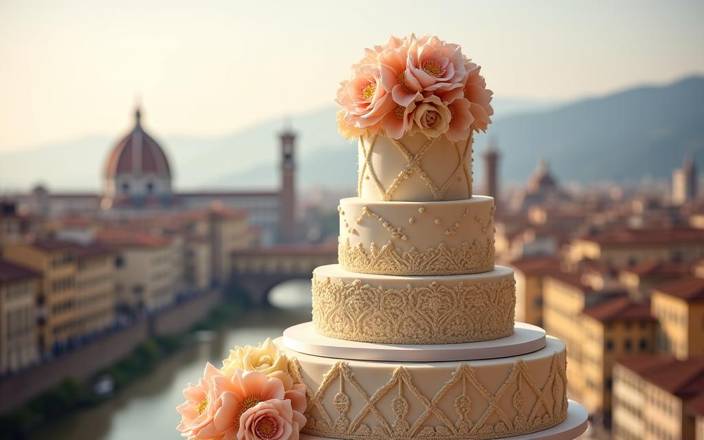 Capolavoro di torta nuziale creata da Becco Dolce.